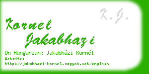 kornel jakabhazi business card